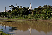 Myanmar - Following the rampart sections above the southern canal of Old Inwa. 